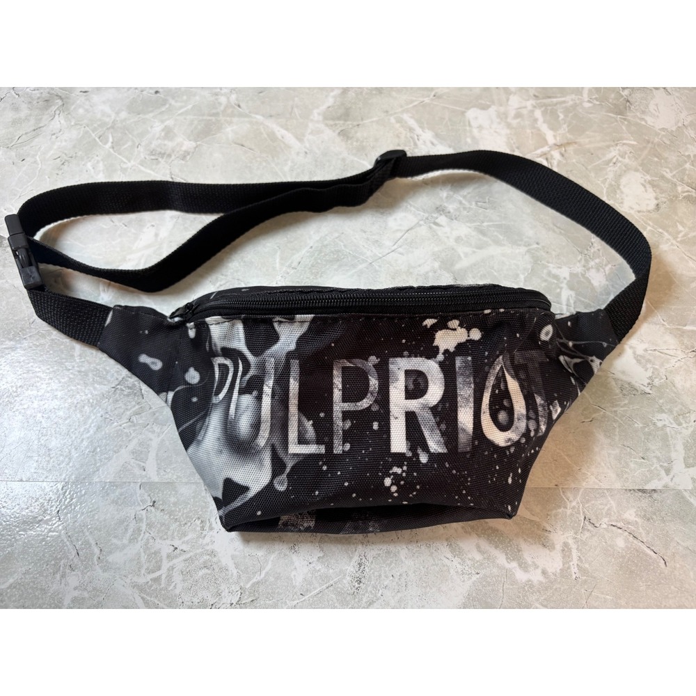 Pulp Riot Fanny Pack Waist Bag‎ Black White Paint Splatter Graphic Print Canvas